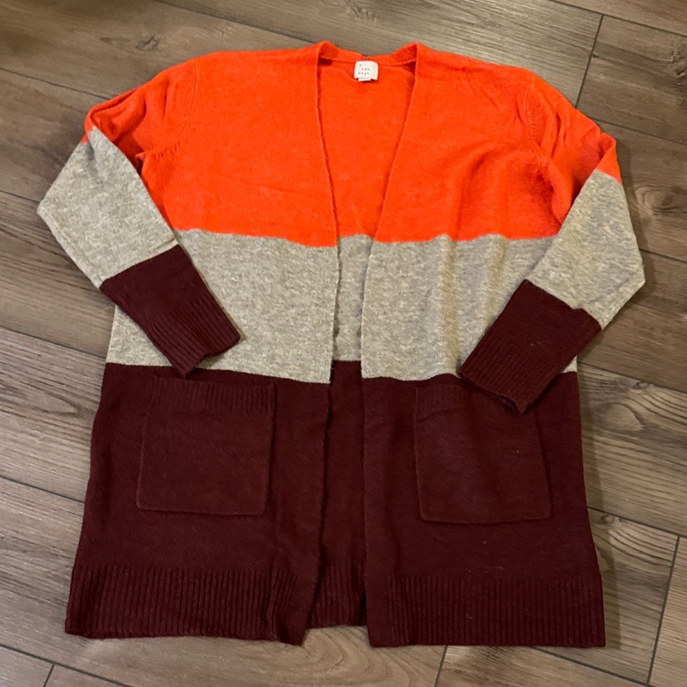 *a new day Multicolor Open Front Cardigan